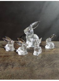 Фън Шуй Комплект позлатени кристални зайци за годината на Заека 2023 - 5 броя