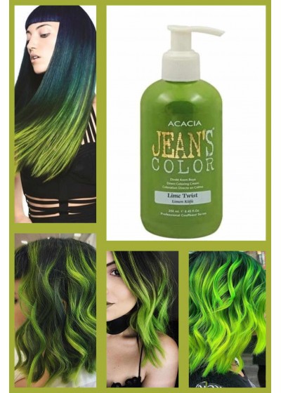 Боя за цветна коса без Амоняк цвят Жълто Зелено - Lime Twist - Jeans Color пастелна серия
