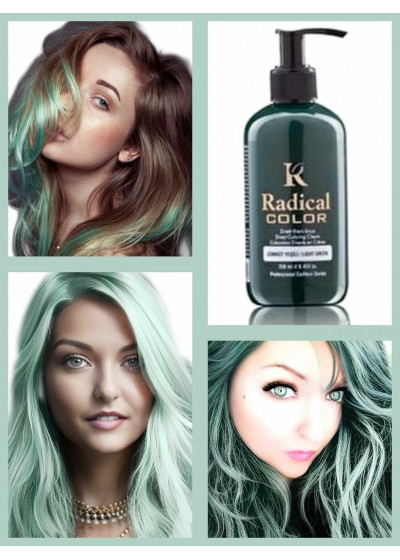 Полутрайна професионална боя за коса без Амоняк цвят светло изумрудено зелено - Emerald Green - Radical