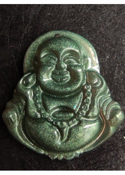 Оргонит медальон за пари със смеещия се Буда (Хотей)