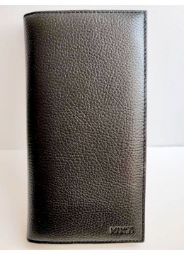 Луксозен вертикален голям мъжки кожен портфейл бизнес клас цвят черно