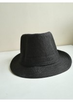 Стилна дамска шапка панама в черно