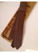 Тънка официална мъжка копринена вратовръзка в цвят бронз К 0888