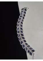 Абитуриентска кристална гривна в цвят тъмно синьо и бяло