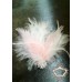 Украса за коса - брошка с пера и кристали Pink-White Bird