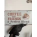 Метална табелка за стена за кафе и офис Coffee and Friends